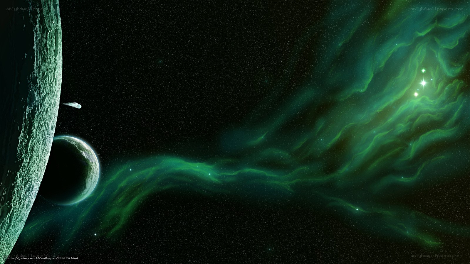 Green Nebula in Space