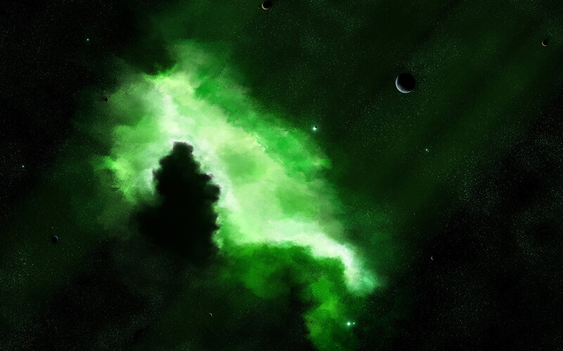 Green Nebula in Space