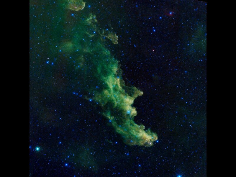 Green Nebula in Space — Cosmic, Photograph, Stars