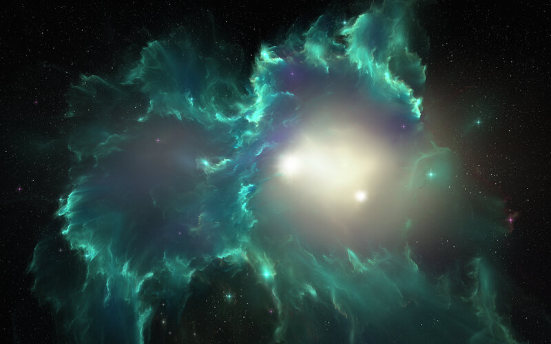 Green Nebula in Space — Cosmic