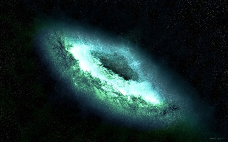 Green Nebula in Space — Dramatic, Digital Art, Stars, Cosmic Dust
