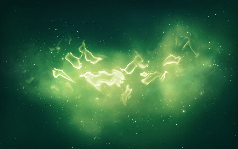 Green Nebula in Space — Ethereal