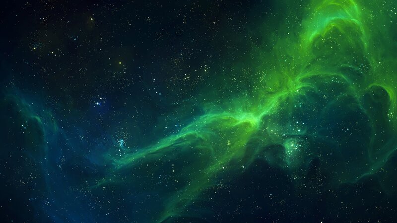 Green Nebula in Space — Serene