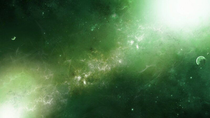 green nebula space scene