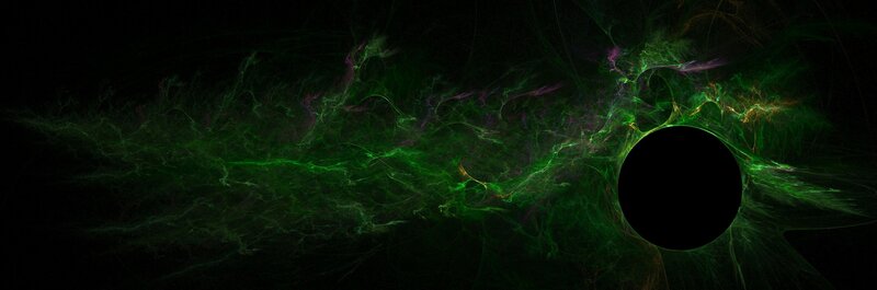 green nebula with black hole