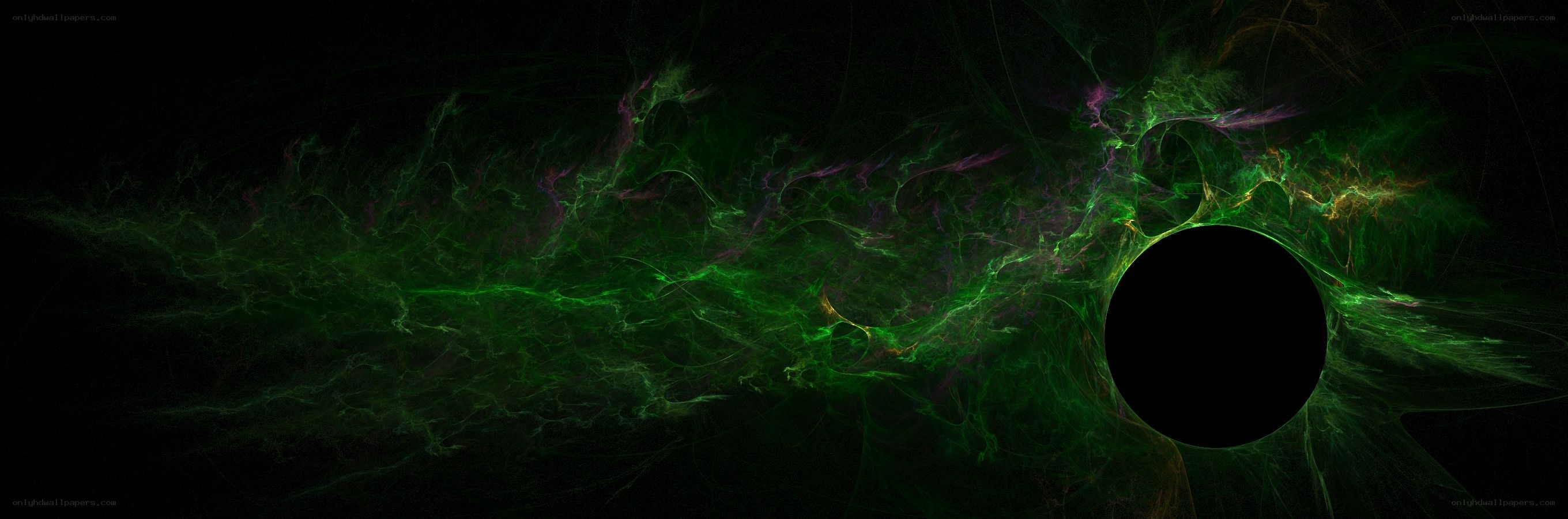 green nebula with black hole