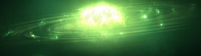 Green Nebula with Stars — Dramatic