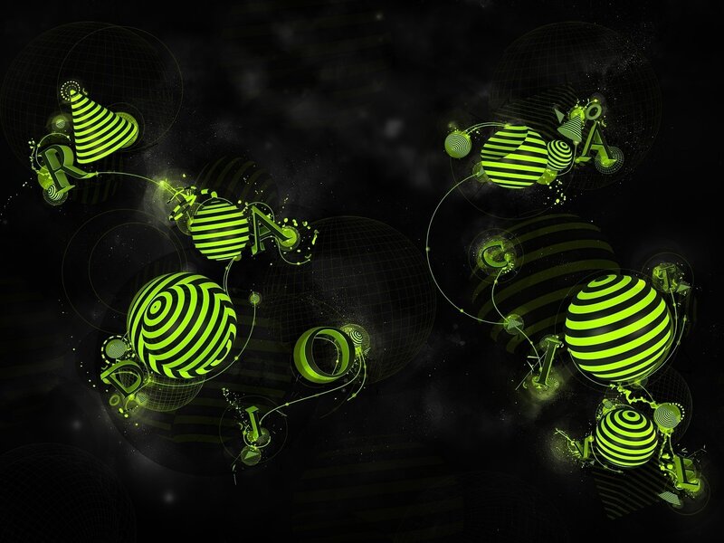 green neon abstract design