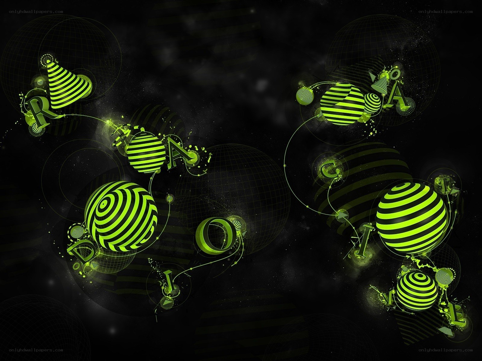 green neon abstract design