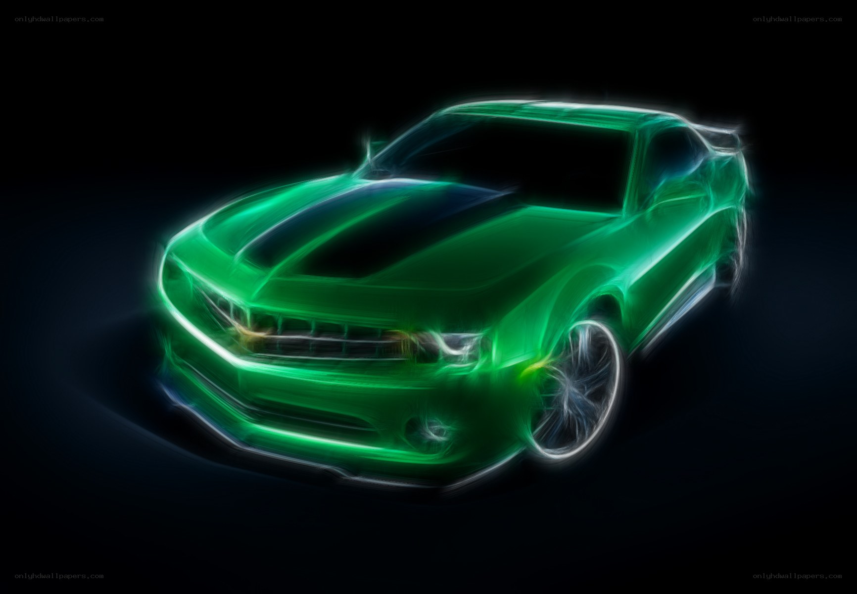 Green neon car design