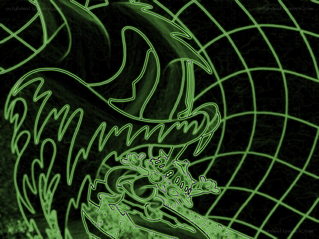 green neon dragon illustration