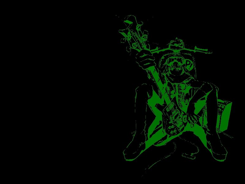 green neon guitarist illustration