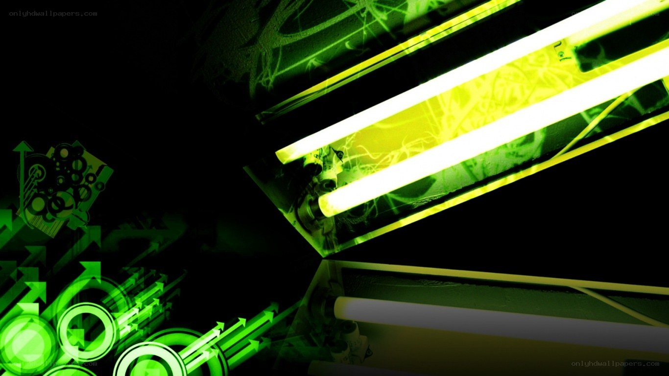 green neon light design