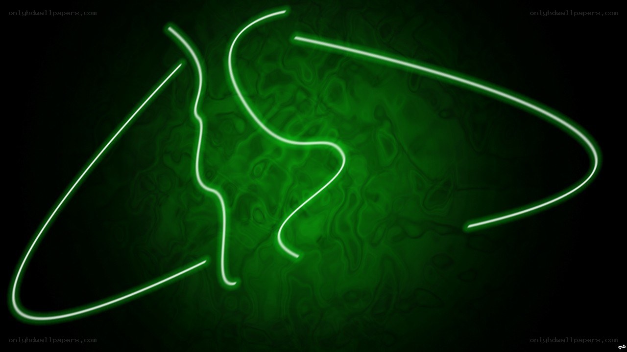 green neon line art design