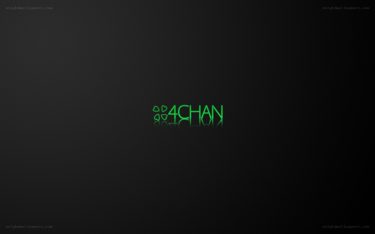green neon logo on dark background