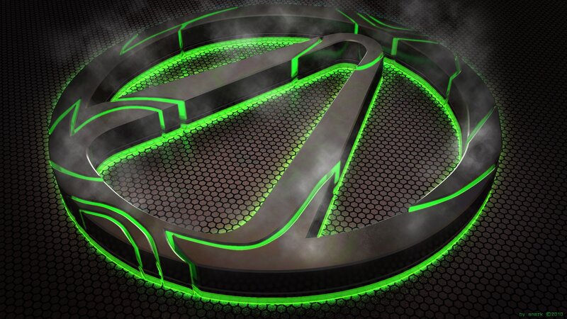 green neon logo on mesh