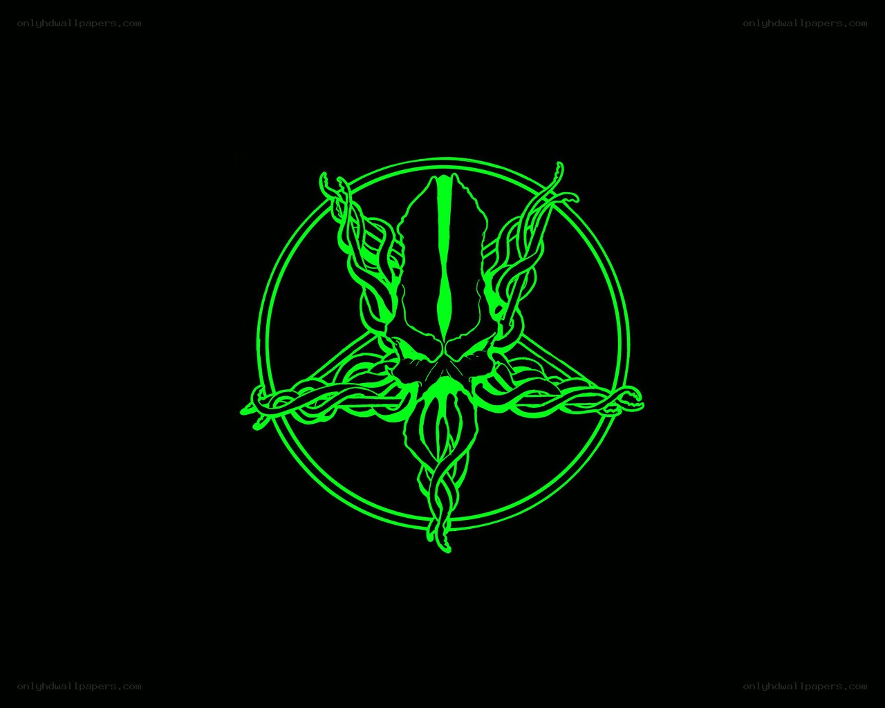 green neon occult symbol