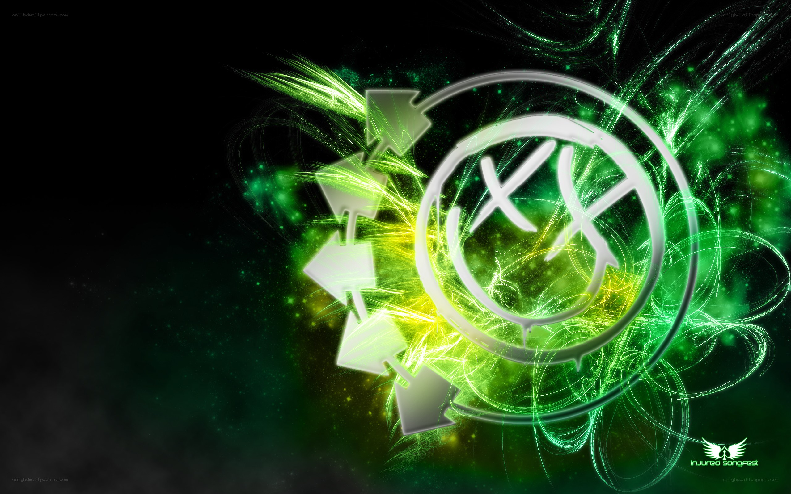 green neon smiley logo