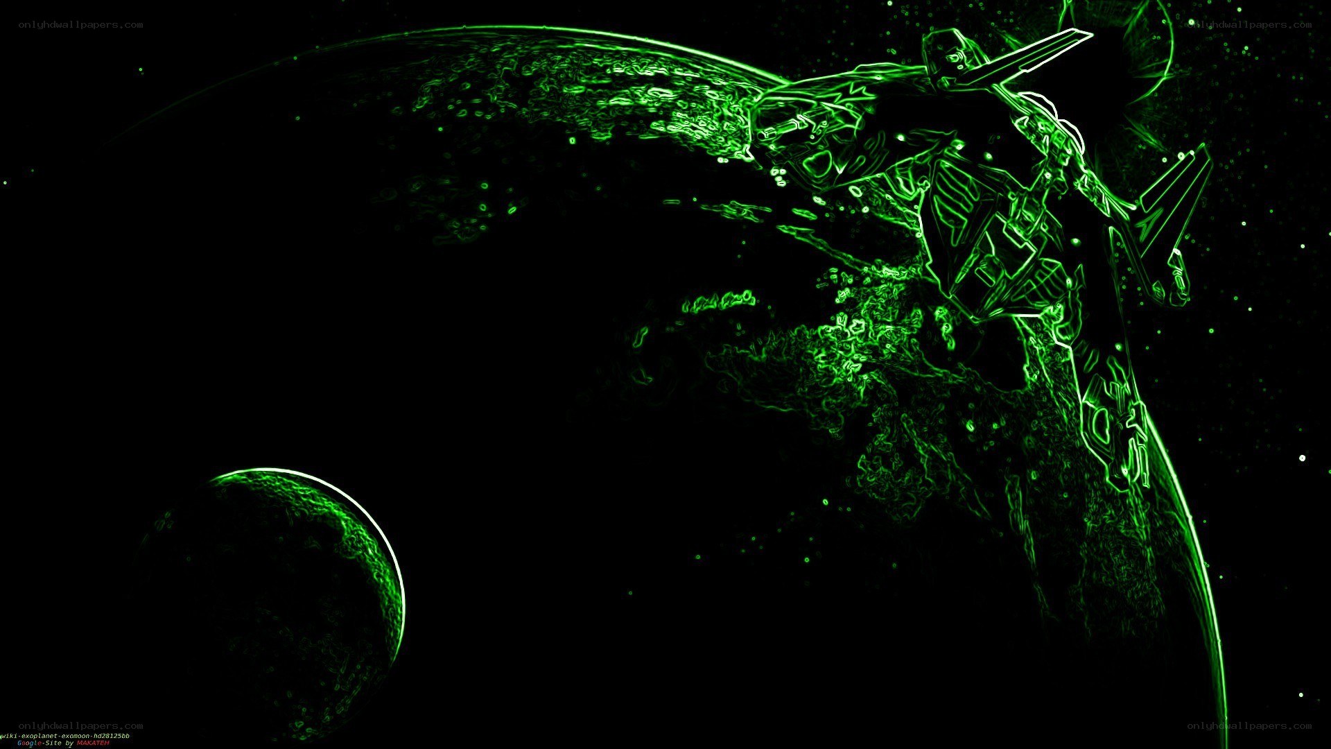 green neon space battle