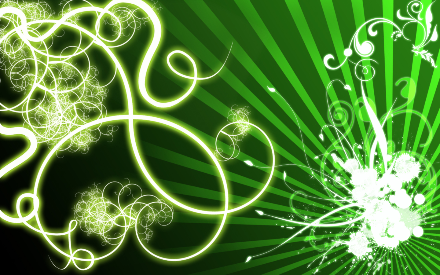 green neon swirls abstract