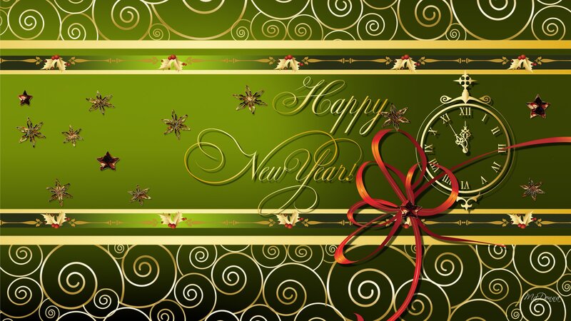 Green New Year Card