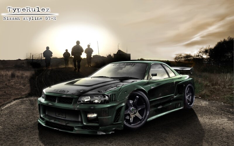 Green Nissan Skyline Car