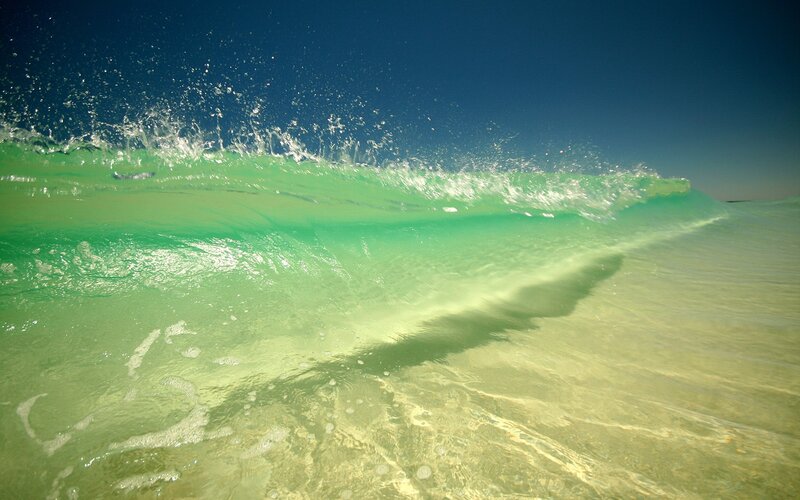 Green Ocean Wave — Serene, Afternoon