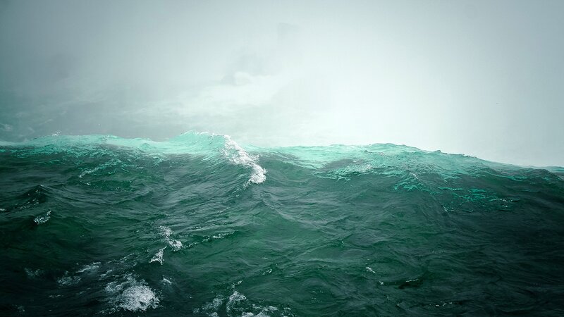 Green Ocean Waves — Dramatic