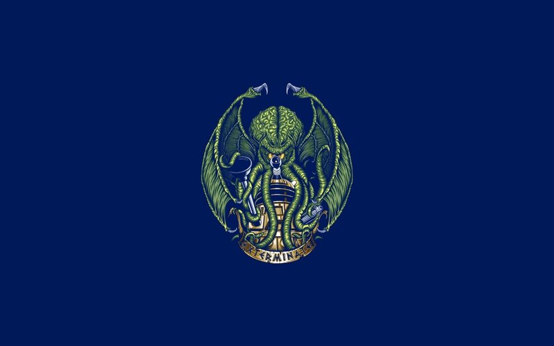 Green Octopus Creature — Blue