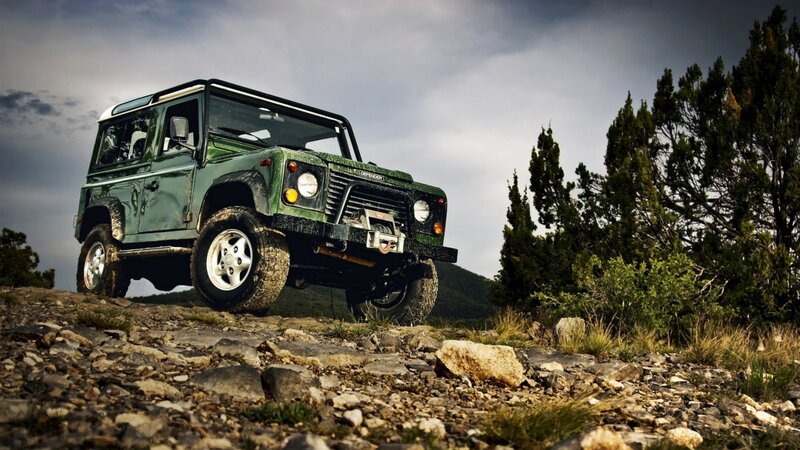 Green Off-road Vehicle — Dramatic, Photograph