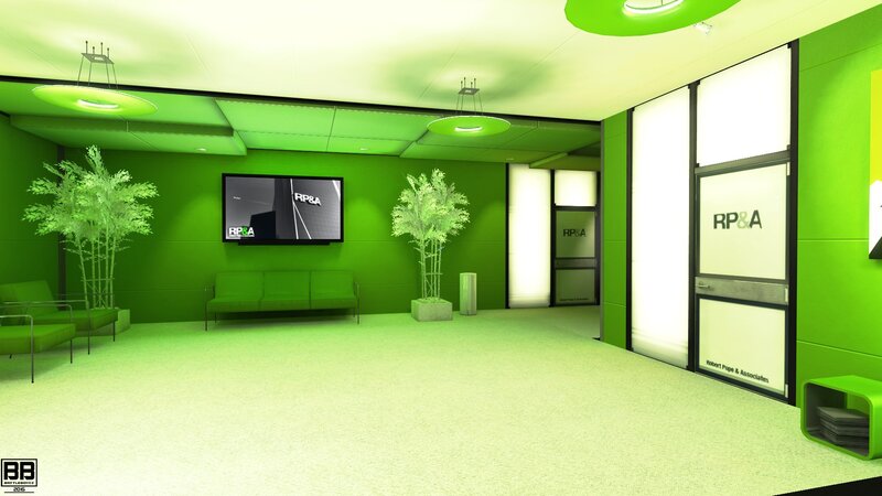 Green Office Lobby — Modern