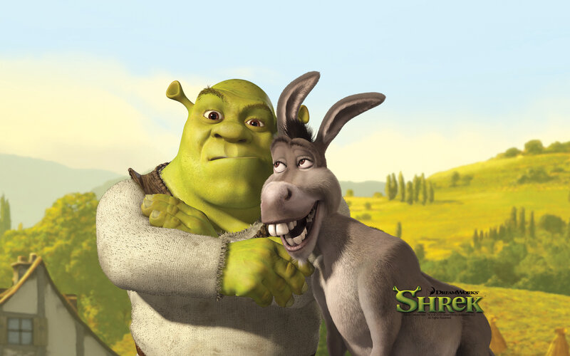 Green Ogre Hugging Donkey