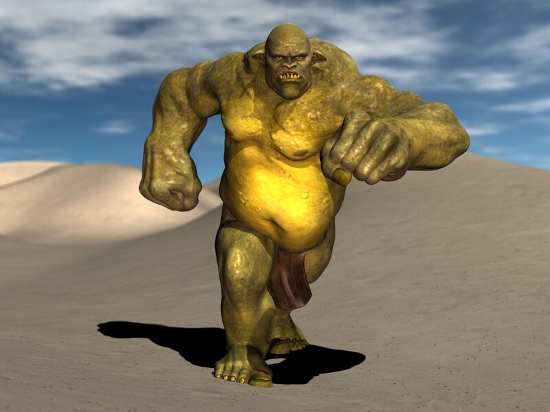 Green Ogre in Desert