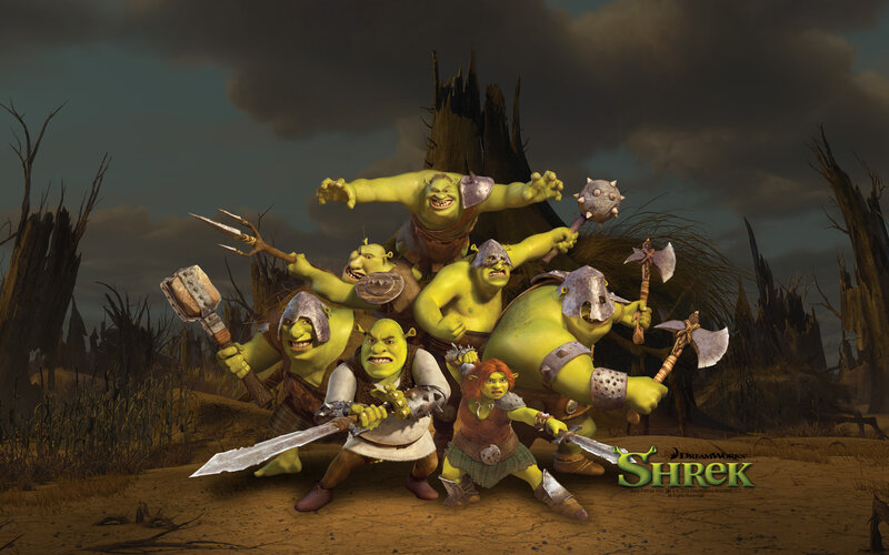 Green Ogres with Weapons