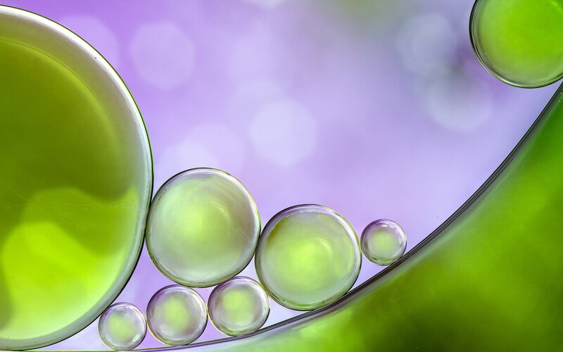 Green Oil Bubbles