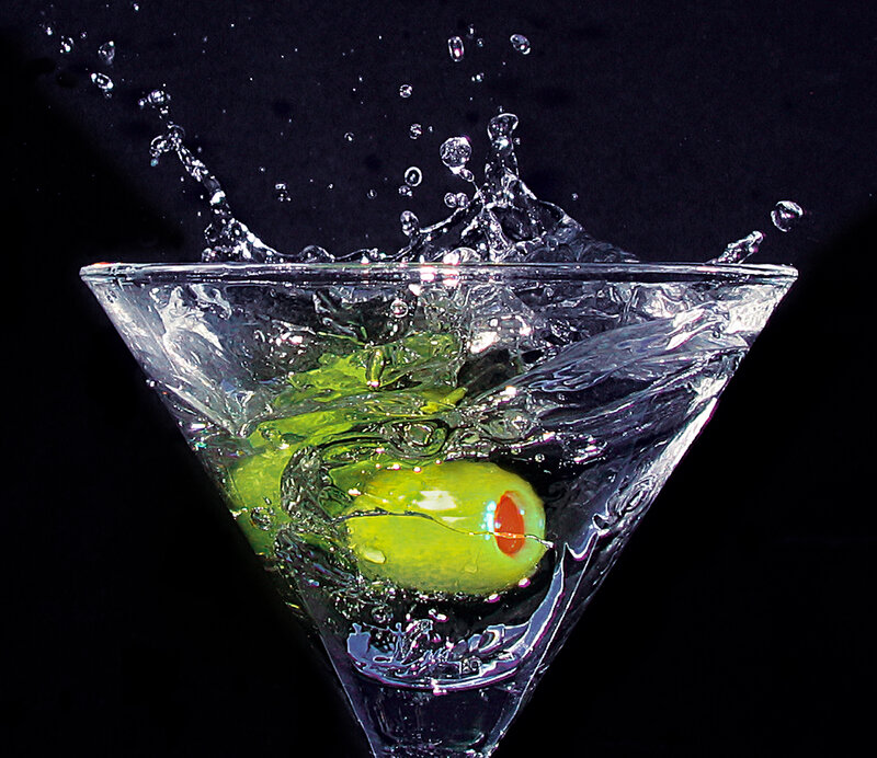 Green Olive in Martini