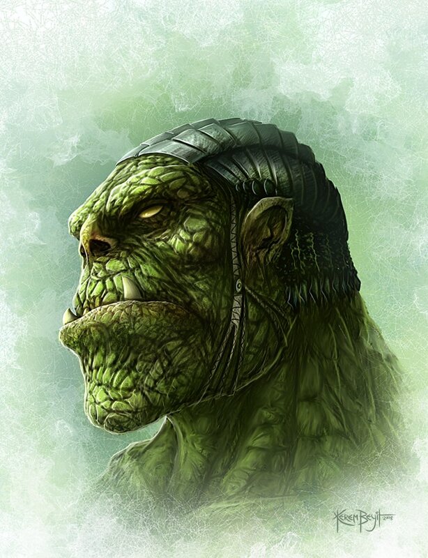 green orc character portrait