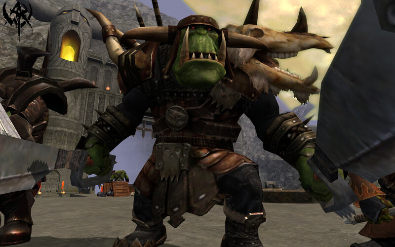 Green Orc Warrior — Aggressive, 3d Render, Castle