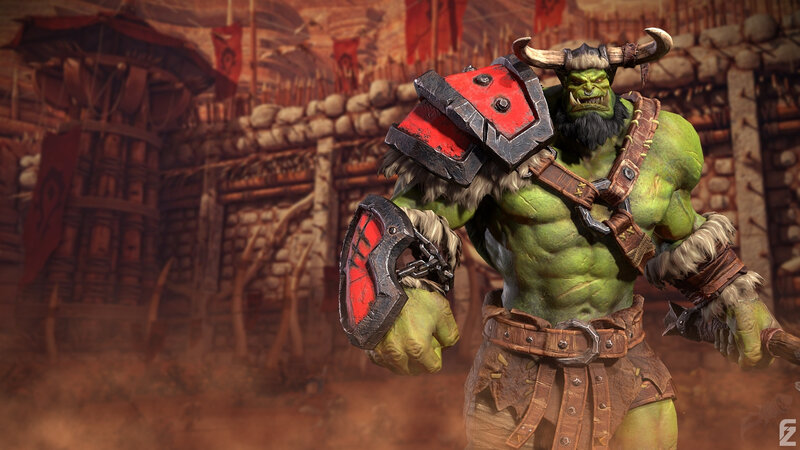 Green Orc Warrior — Aggressive, 3d Render