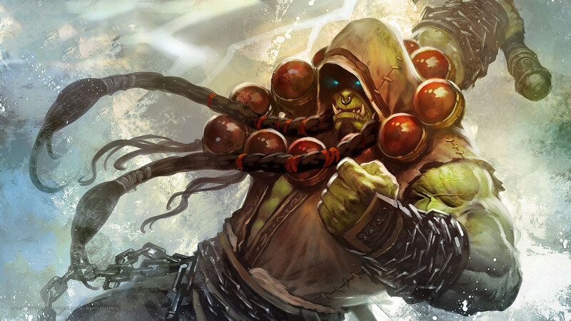 Green Orc Warrior — Dramatic, Digital Art, Hooded Cloak