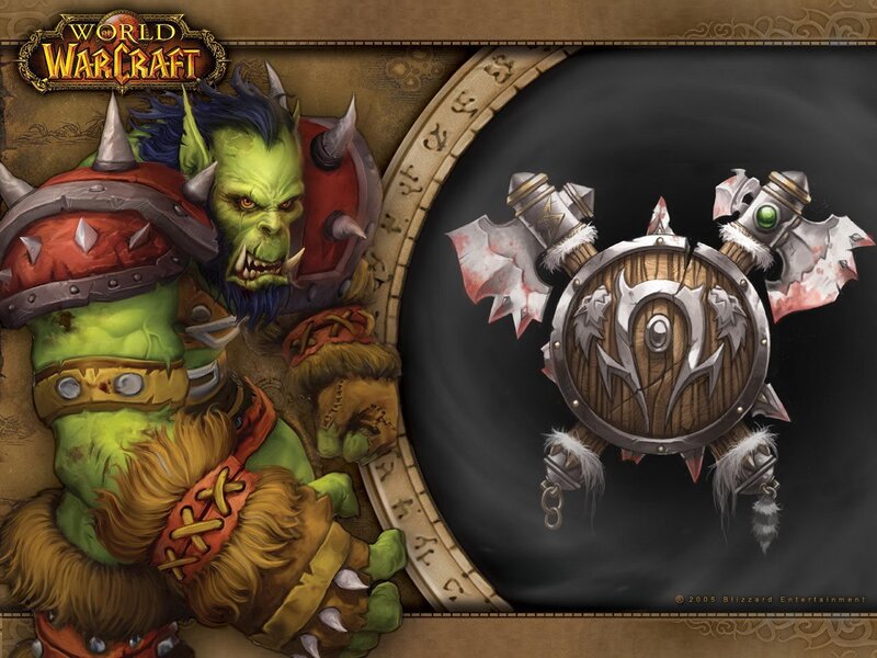 Green Orc Warrior — Dramatic, Digital Art, Shield, Axe