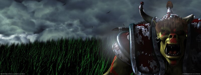 Green Orc Warrior — Dramatic, Night, Digital Art, Grass Field