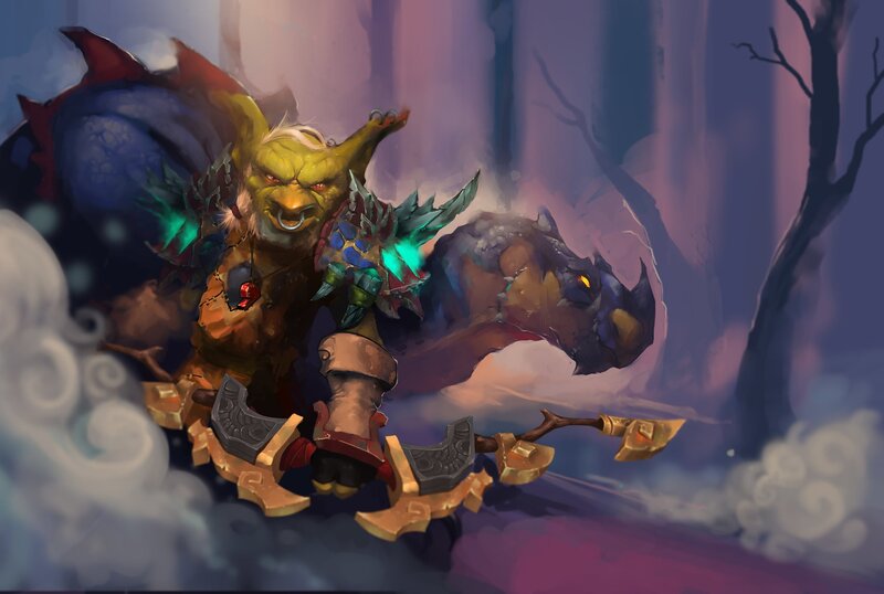 Green Orc Warrior — Purple