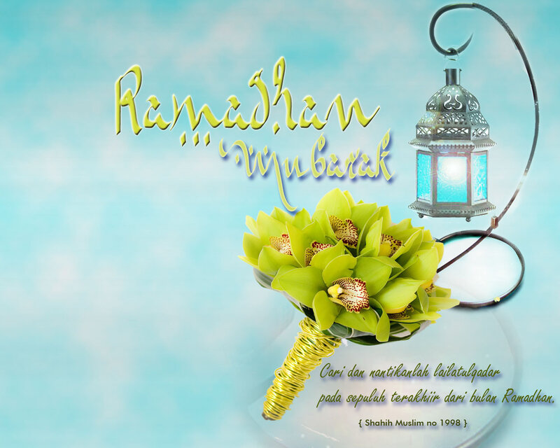 Green Orchid Bouquet — Light Blue