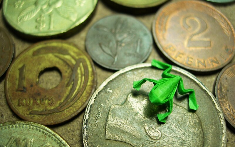 Green Origami Frog