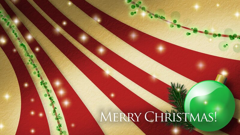 Green Ornament on Stripes