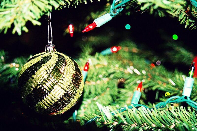 Green Ornament on Tree — Festive