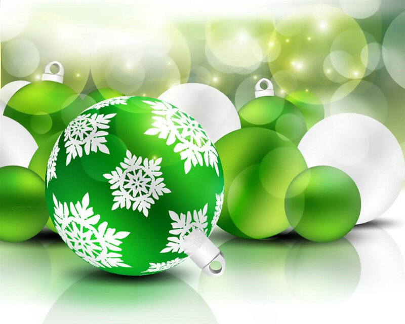 Green Ornament with Snowflakes — Festive