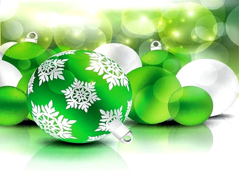 Green Ornament with Snowflakes