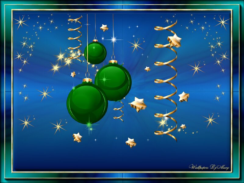 Green Ornaments and Stars